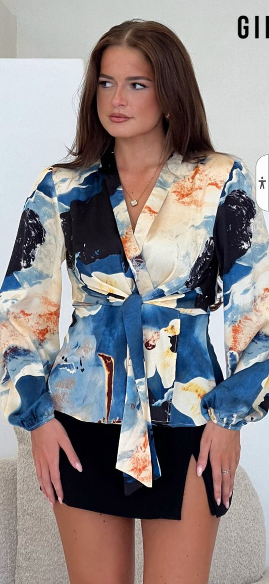 Brooke Blue Marble  Top