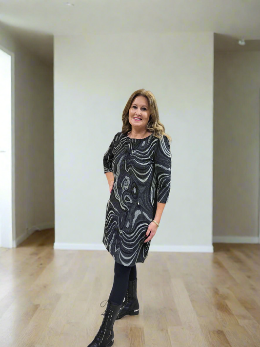 Louise dress  Charcoal  mix