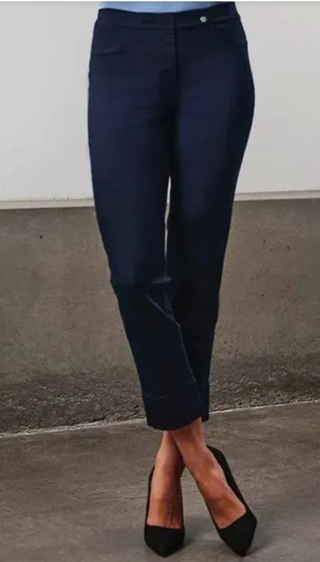 Robell Bella Ankle Grazer Trouser Navy